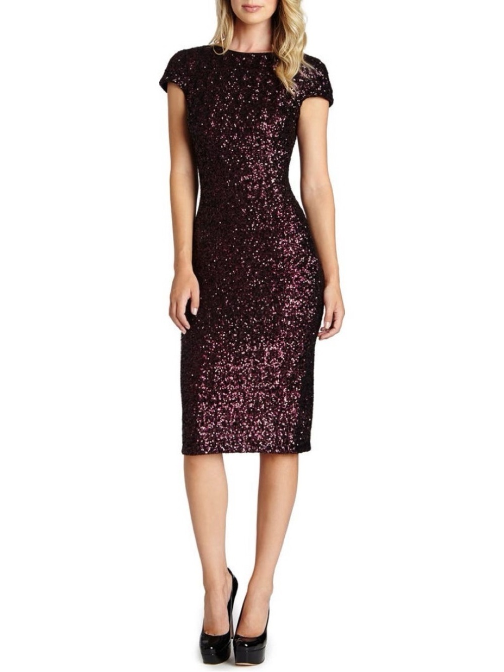 Dress The Population Marcella Open Back Sequin Bodycon Dress Size XS